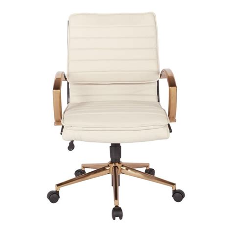 OSP Home Furnishings Cream Contemporary Adjustable Height Swivel Faux ...