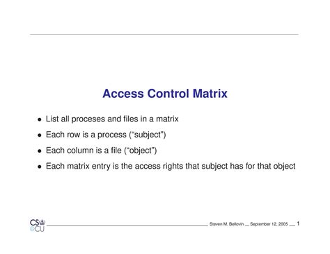 Acl - material - Access Control Matrix List all proceses and files in a ...