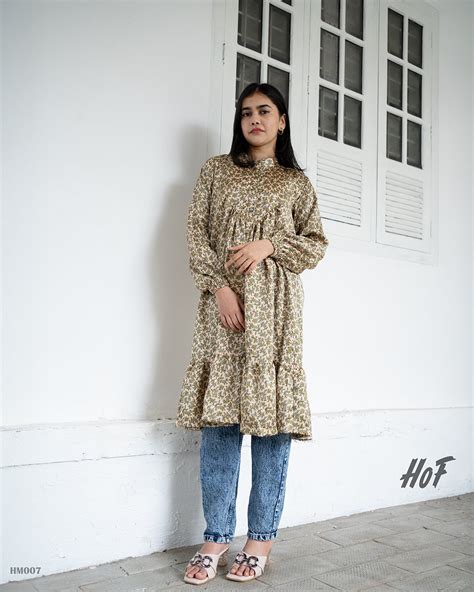 Myhof Imported Floral Print Knee Length Top – MyHof Women Store