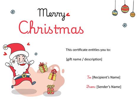 Free Printable Christmas Gift Certificate Template Word - Totally Free ...