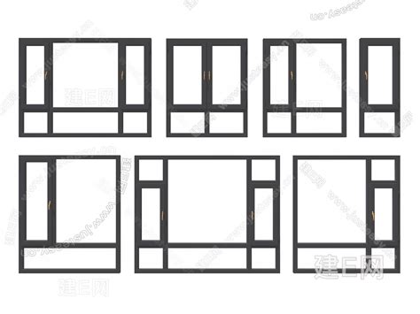 现代窗户组合模型SU模型下载[ID:103170703]_建E室内设计网