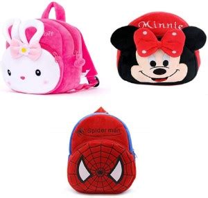 Social Syappa Pack Of 3 Kids Bags Rabbit Micky and Spiderman for School ...