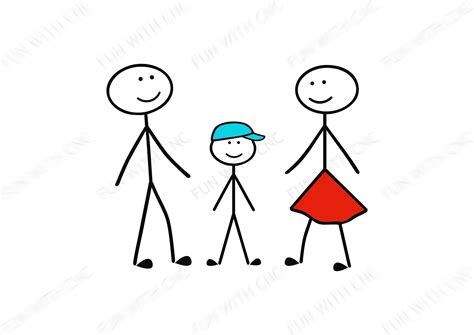 Family Stick Figures Of 3