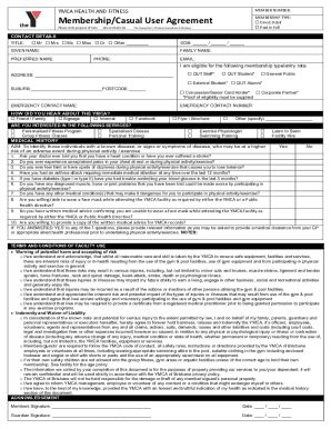 Fillable Online Membership/Casual User Agreement Fax Email Print ...
