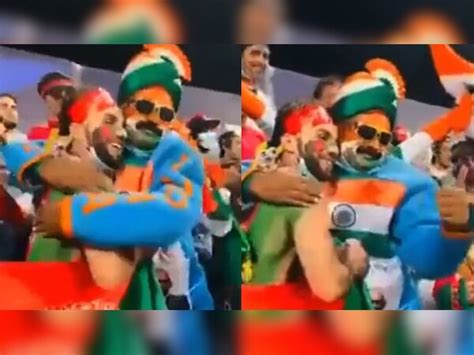 fans of different teams hug each other during India vs Afghanistan Asia ...