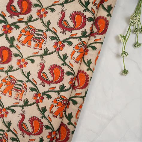 Buy Multi Color Traditional Pattern Screen Printed kalamkari Cotton ...