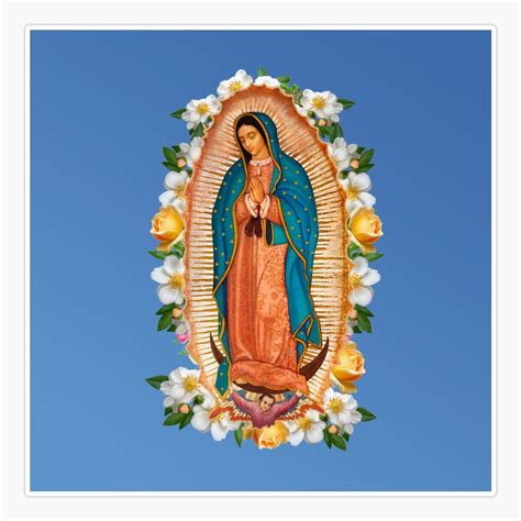 Maneki La Virgen De Guadalupe Sticker, Phone Decal Water Bottle ...