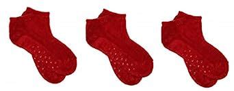 RSG Women's & Teens Low-Cut Terry Non-Skid Slipper Socks 3-Pack (All ...