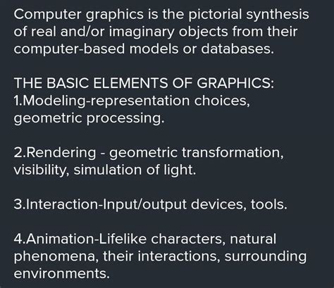 b) Discuss the major elements for a computer graphic system - Brainly.in