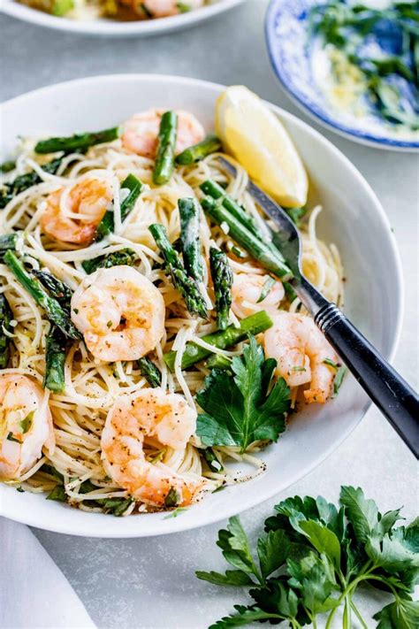 Easy Shrimp & Asparagus Pasta with Lemon Cream Sauce - Healthy Seasonal ...