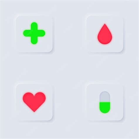 Neumorphismstyle medical badges | Premium Vector