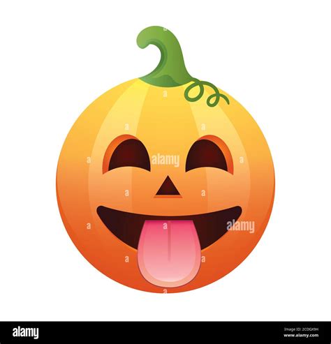 Pumpkin emoticon.Halloween Pumpkin isolated on white background.Pumpkin ...