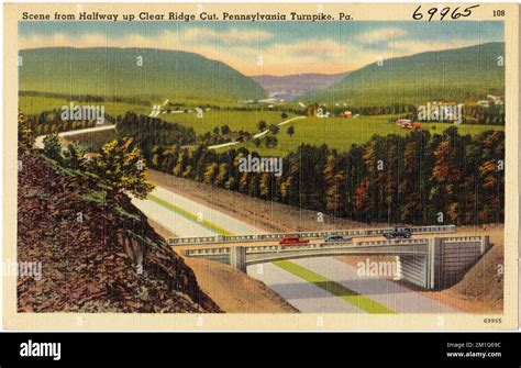 Scene from halfway up Clear Ridge Cut, Pennsylvania, Pa. , Roads ...