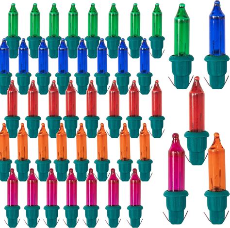 Dazzle Bright 120 Pcs Replacement Christmas Mini Light Bulbs, Multi ...