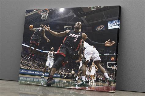 Dwyane Wade y Lebron James Dunk Poster Miami Heat Wall Art | Etsy