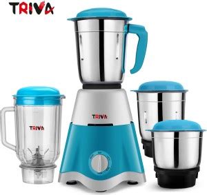TRIVA Starchef Pro Tx75 550 Juicer Mixer Grinder (4 Jars, Blue & White ...