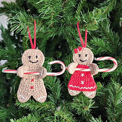 Crochet Gingerbread Man Candy Cane Holder - A Crocheted Simplicity