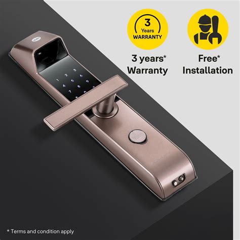 YDM 4115 -A Series( with Bluetooth & Wifi Bridge) Smart Lock, Brown wi ...