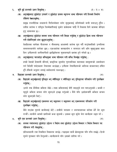 Class 12 Nepali Model Question 2079 Solution 的图像结果