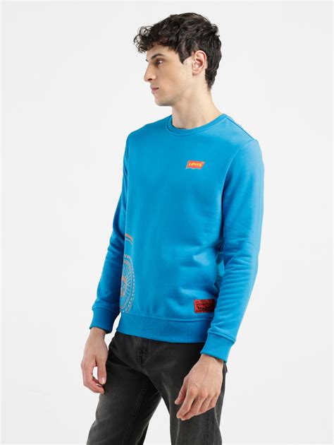 Men's Solid Blue Crew Neck Sweatshirt – Levis India Store