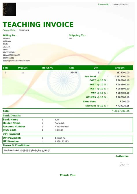 Invoice Free | Teaching Invoice Generator,Creator,Maker