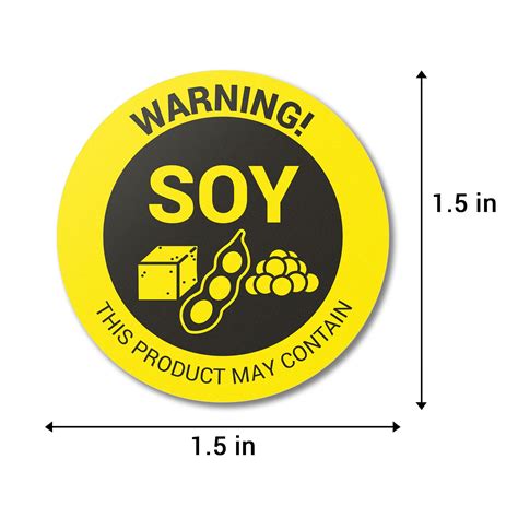 1.5 inch | Food Allergen: Warning! May Contain SOY Stickers ...