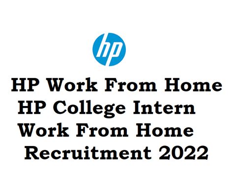 HP Work From Home Jobs HP College Intern Work From Home Recruitment 2022