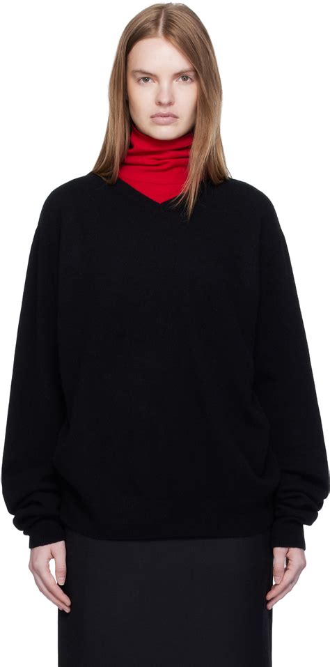 Arch The Black Cashmere V-Neck Pullover Sweater Arch The