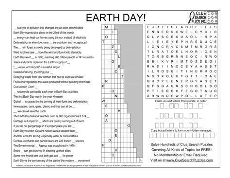 EARTH DAY TRIVIA QUIZ - Clue Search Puzzles