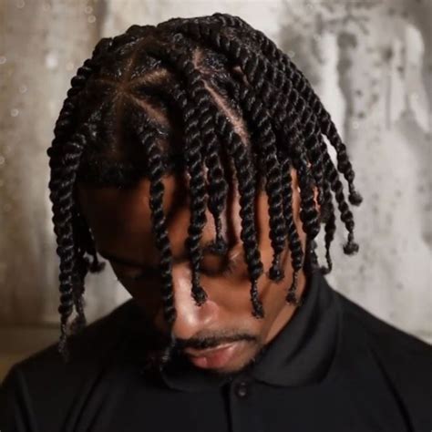 55 Attractive Two-Strand Twists Hairstyles For Black Men To Wear in ...