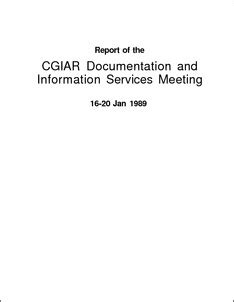 Report of the CGIAR Documentation and Information Services Meeting 16 ...