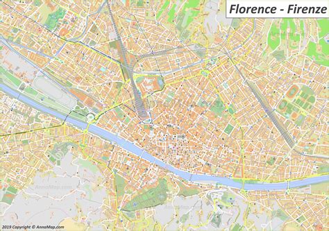 Detailed tourist maps of Florence | Italy | Free printable maps of ...