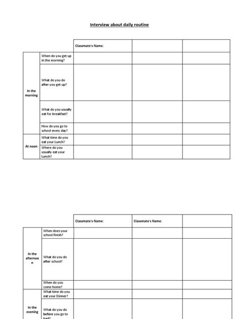 Routine Interview Worksheet 的图像结果