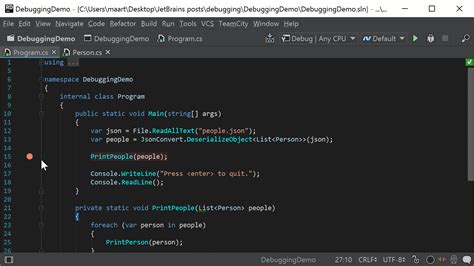 C# Debugging Breakpoints 的图像结果