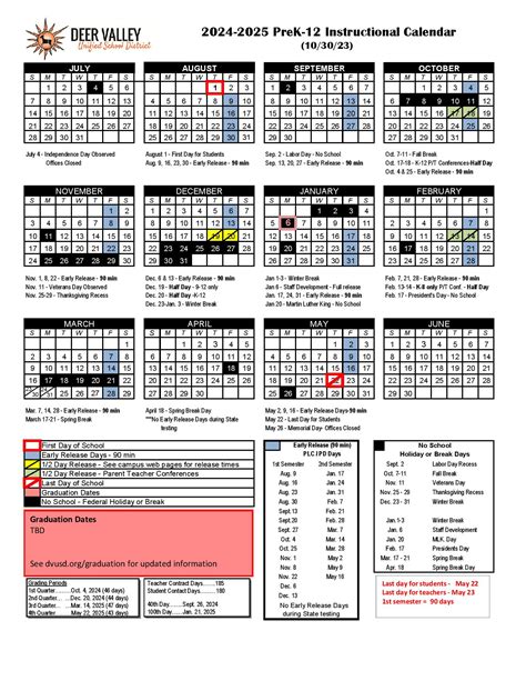 Deer Valley School District Calendar 2025-2026 | DVUSD Holidays