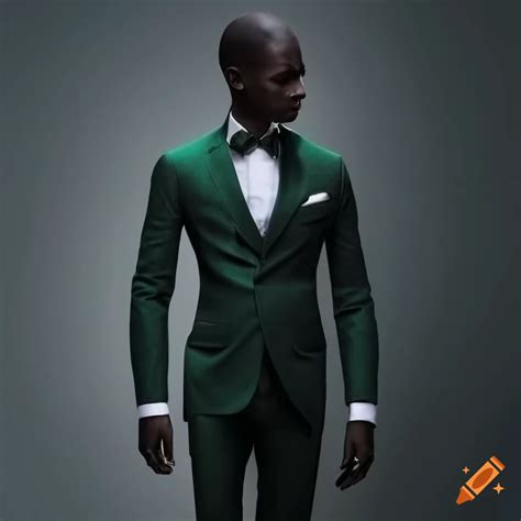Formal business outfit with dark grey suit and dark green dress shirt ...