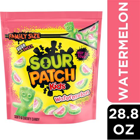 SOUR PATCH KIDS Watermelon Soft & Chewy Candy, Family Size, 1.8 lb-Pack ...