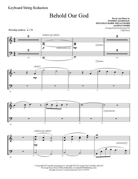 Behold Our God (Choral Anthem SATB) String Reduction Sheet Music PDF ...
