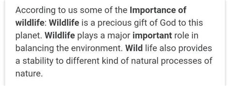 importance of wildlife five points - Brainly.in