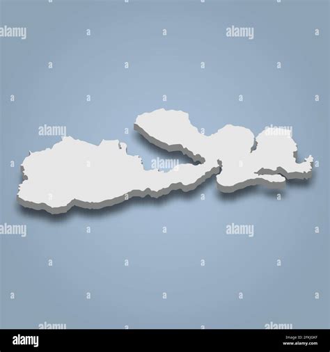 3d isometric map of Sumbawa is an island in Indonesia, isolated vector illustration Stock Vector ...