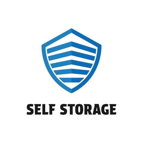 Self storage logo design concept idea with shield | Premium Vector