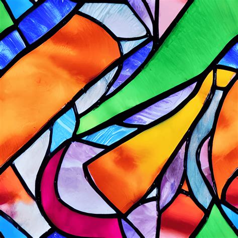 Rainbow Stained Glass Painting · Creative Fabrica