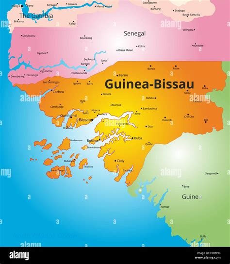 Guinea bissau political map Stock Vector Images - Alamy