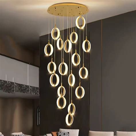 RING DOUBLE HEIGHT CHANDELIER 22-LIGHT – Stello Light Studio