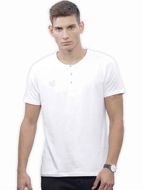 Solid Henley Neck T-Shirt - Inkholic Enterprises