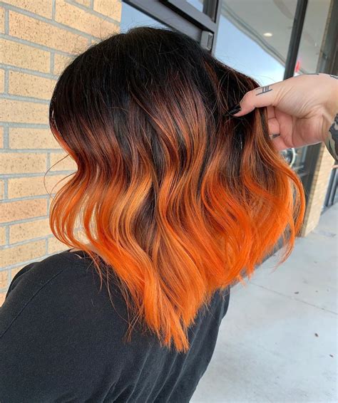 Orange Brown Ombre Hair