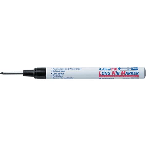 Artline Long Nib Markers, 1.0 mm Writing Width, Black, 12 Pack (EK-710 ...
