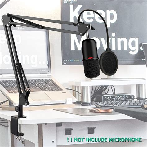 Buy SoloCast Mic Boom Arm Stand with Pop Filter, Adjustable Microphone ...