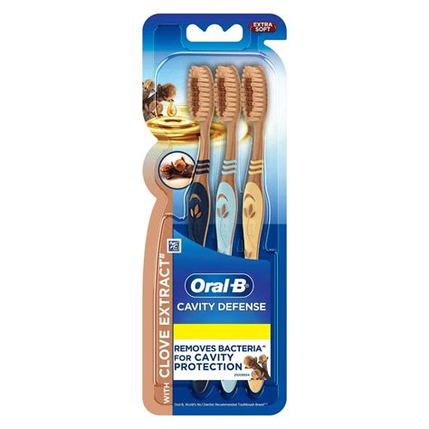 Buy Oral-B Cavity Defense Clove Extract Toothbrush, 3 Count | 19 ...