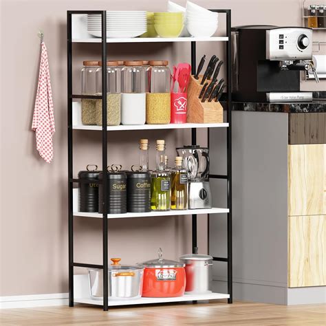 Lukzer 4 Layer Multipurpose Rack Industrial Metal Frame with Engineered ...